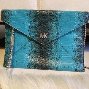 Michael Kors Barbara Envelope Clutch, Tile Blue (NWOT)